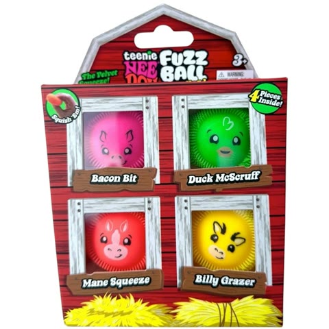 NeeDoh Barnyard Fuzz Ball 4-Pack