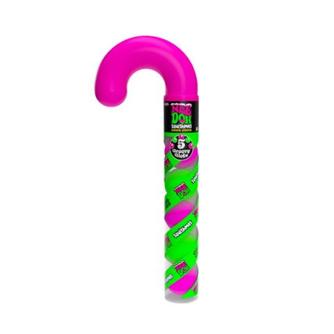 NeeDoh Cool Cane candy-cane tube of Teenie NeeDohs